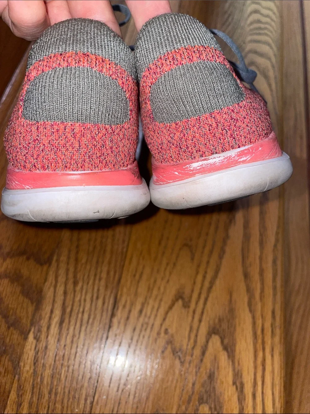 Nike Women’s Flyknit Running Shoes - Gray and Pink